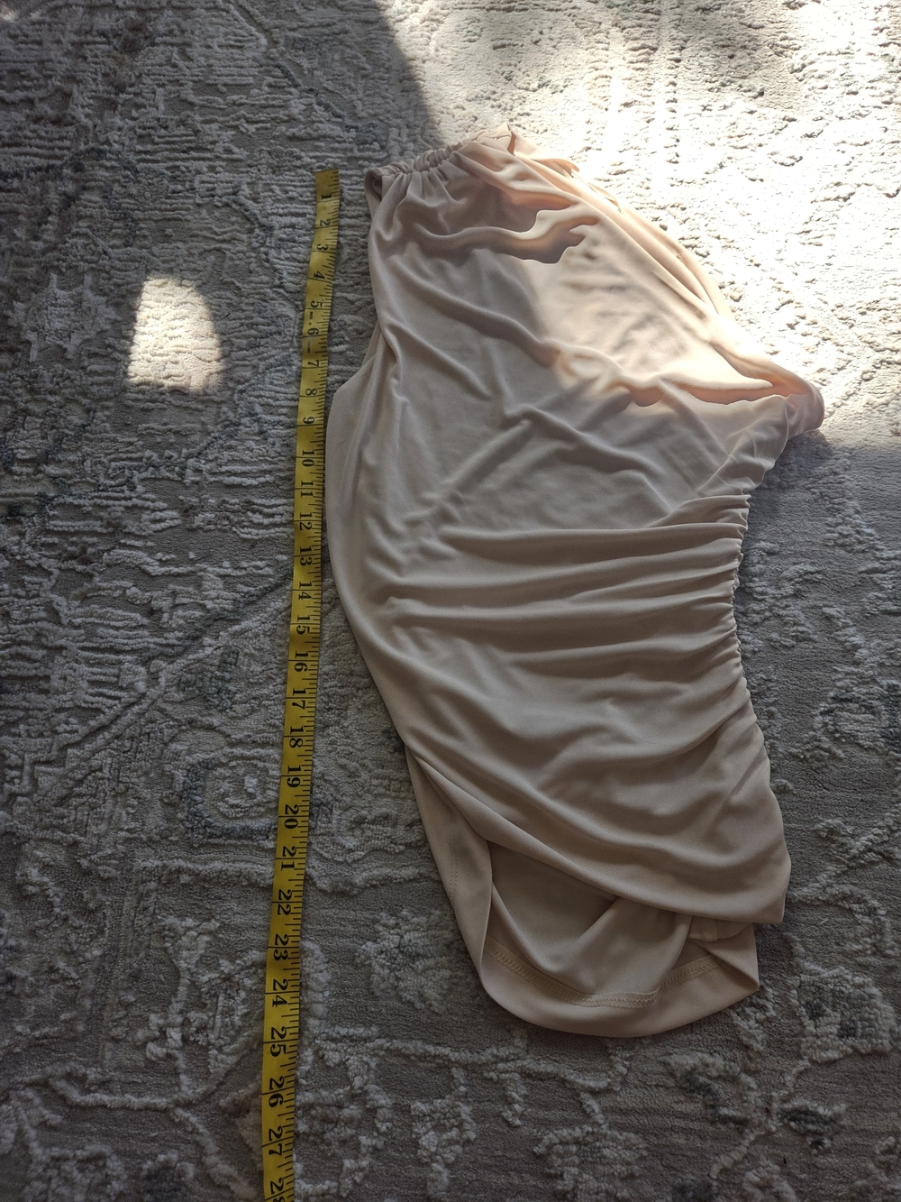 Zara One-Shoulder Ruched Dress in Blush - Picture 3 of 4